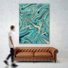 Soft Turquoise Rose Gold Marble #1 #decor #art by Anita & Bella Jantz on GIANT ART - green digital painting