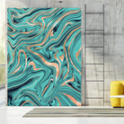 Soft Turquoise Rose Gold Marble #1 #decor #art by Anita & Bella Jantz on GIANT ART - green digital painting