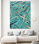 Soft Turquoise Rose Gold Marble #1 #decor #art by Anita & Bella Jantz on GIANT ART - green digital painting