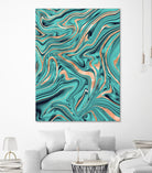 Soft Turquoise Rose Gold Marble #1 #decor #art by Anita & Bella Jantz on GIANT ART - green digital painting