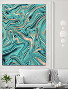 Soft Turquoise Rose Gold Marble #1 #decor #art by Anita & Bella Jantz on GIANT ART - green digital painting