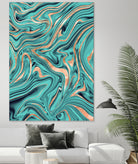 Soft Turquoise Rose Gold Marble #1 #decor #art by Anita & Bella Jantz on GIANT ART - green digital painting