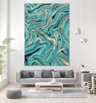 Soft Turquoise Rose Gold Marble #1 #decor #art by Anita & Bella Jantz on GIANT ART - green digital painting