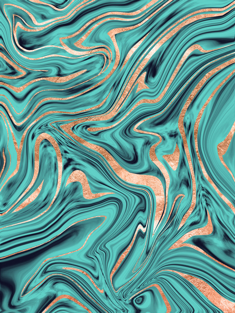 Soft Turquoise Rose Gold Marble #1 #decor #art by Anita & Bella Jantz on GIANT ART - green digital painting