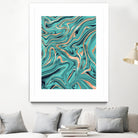 Soft Turquoise Rose Gold Marble #1 #decor #art by Anita & Bella Jantz on GIANT ART - green digital painting