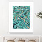 Soft Turquoise Rose Gold Marble #1 #decor #art by Anita & Bella Jantz on GIANT ART - green digital painting