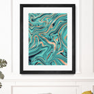 Soft Turquoise Rose Gold Marble #1 #decor #art by Anita & Bella Jantz on GIANT ART - green digital painting