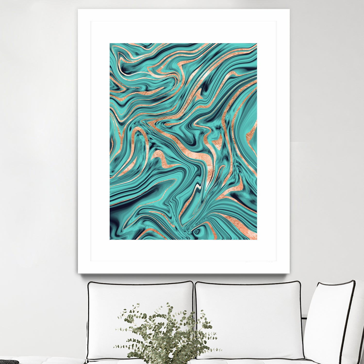 Soft Turquoise Rose Gold Marble #1 #decor #art by Anita & Bella Jantz on GIANT ART - green digital painting