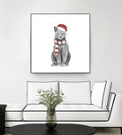 Xmas cat by Solti Balázs on GIANT ART - white digital drawing