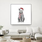 Xmas cat by Solti Balázs on GIANT ART - white digital drawing