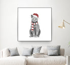 Xmas cat by Solti Balázs on GIANT ART - white digital drawing