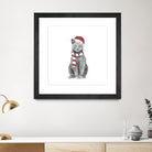 Xmas cat by Solti Balázs on GIANT ART - white digital drawing