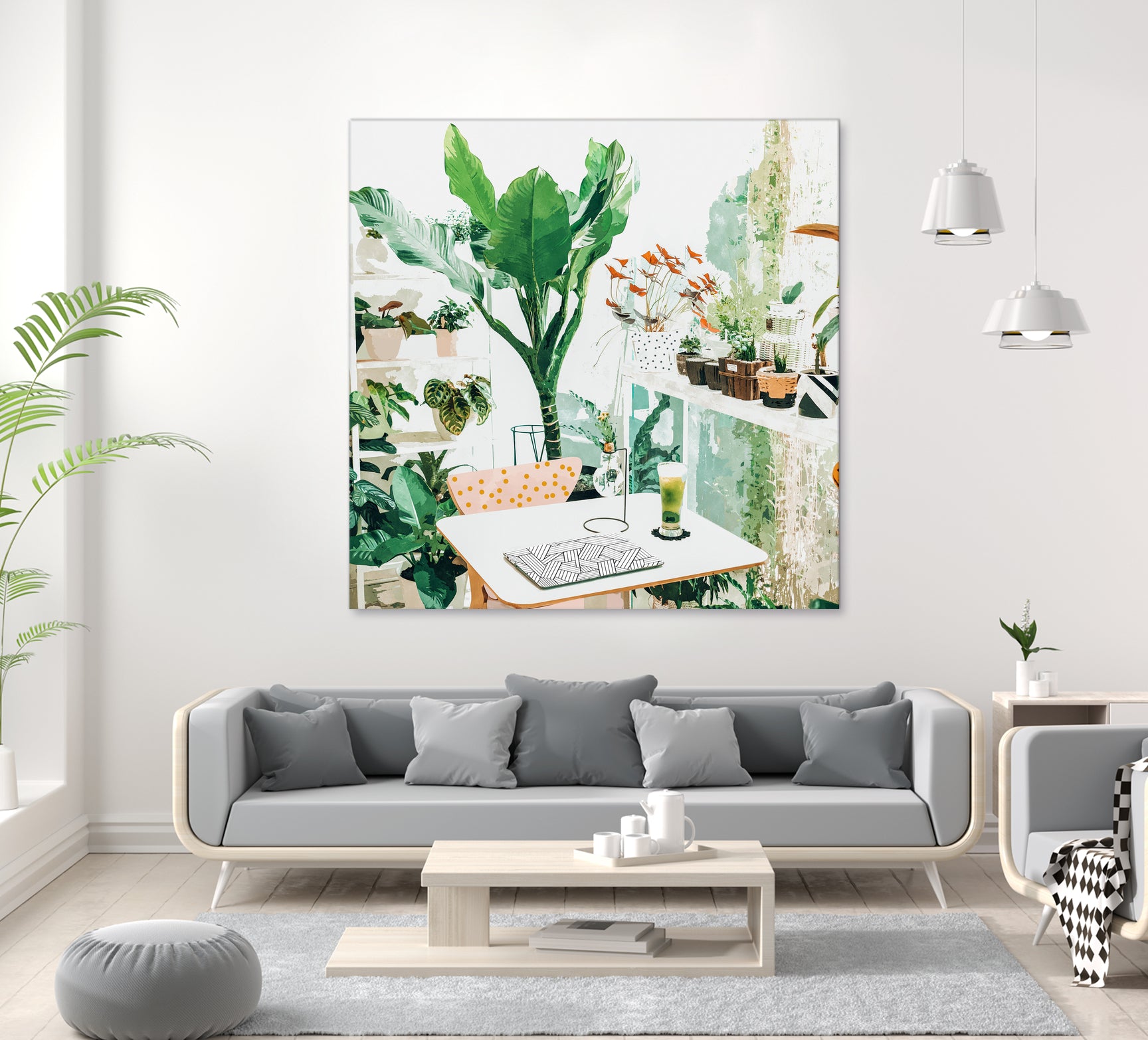 Junglow, Urban Jungle Botanical Home decor, Tropical Plants by Uma Gokhale on GIANT ART - green digital painting