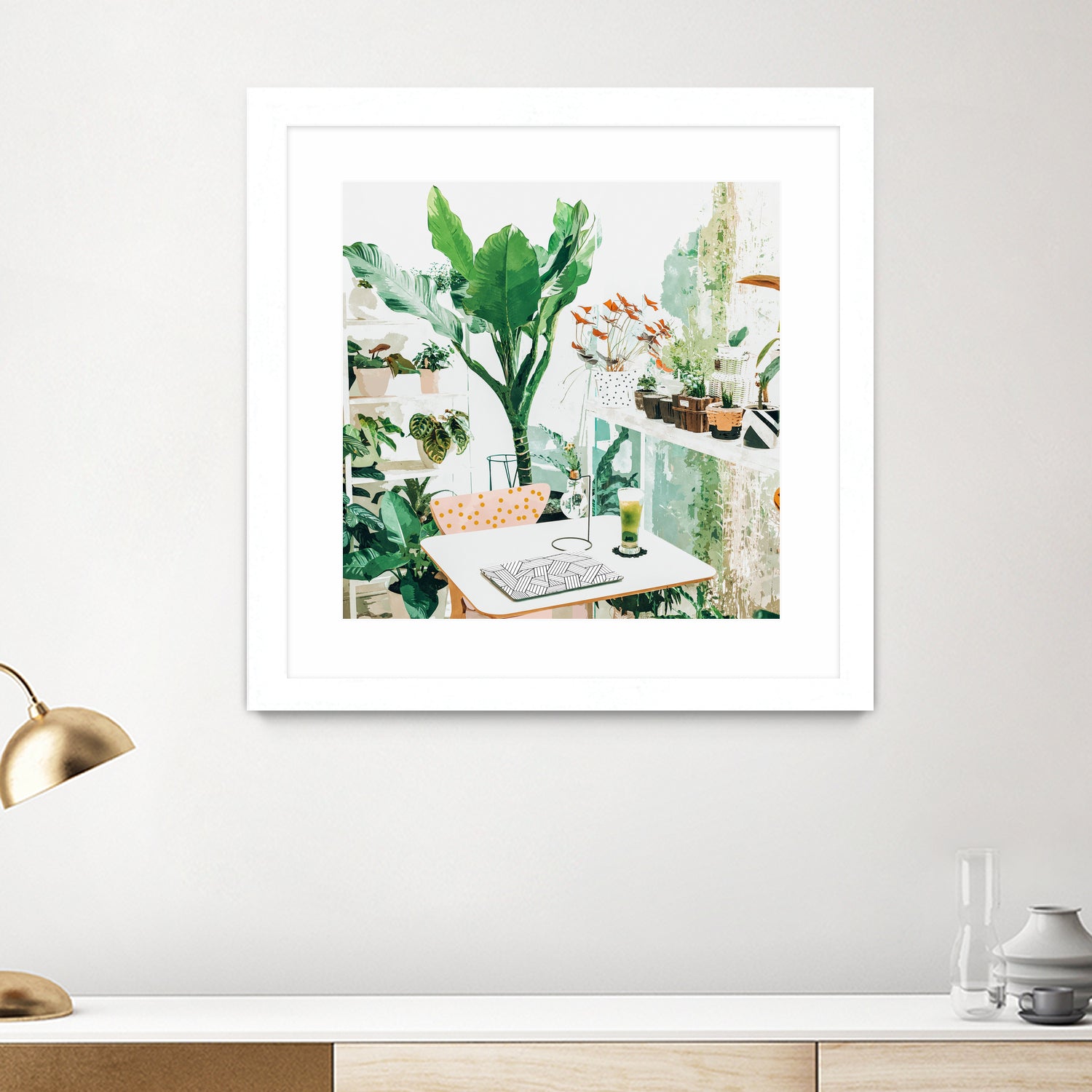 Junglow, Urban Jungle Botanical Home decor, Tropical Plants by Uma Gokhale on GIANT ART - green digital painting