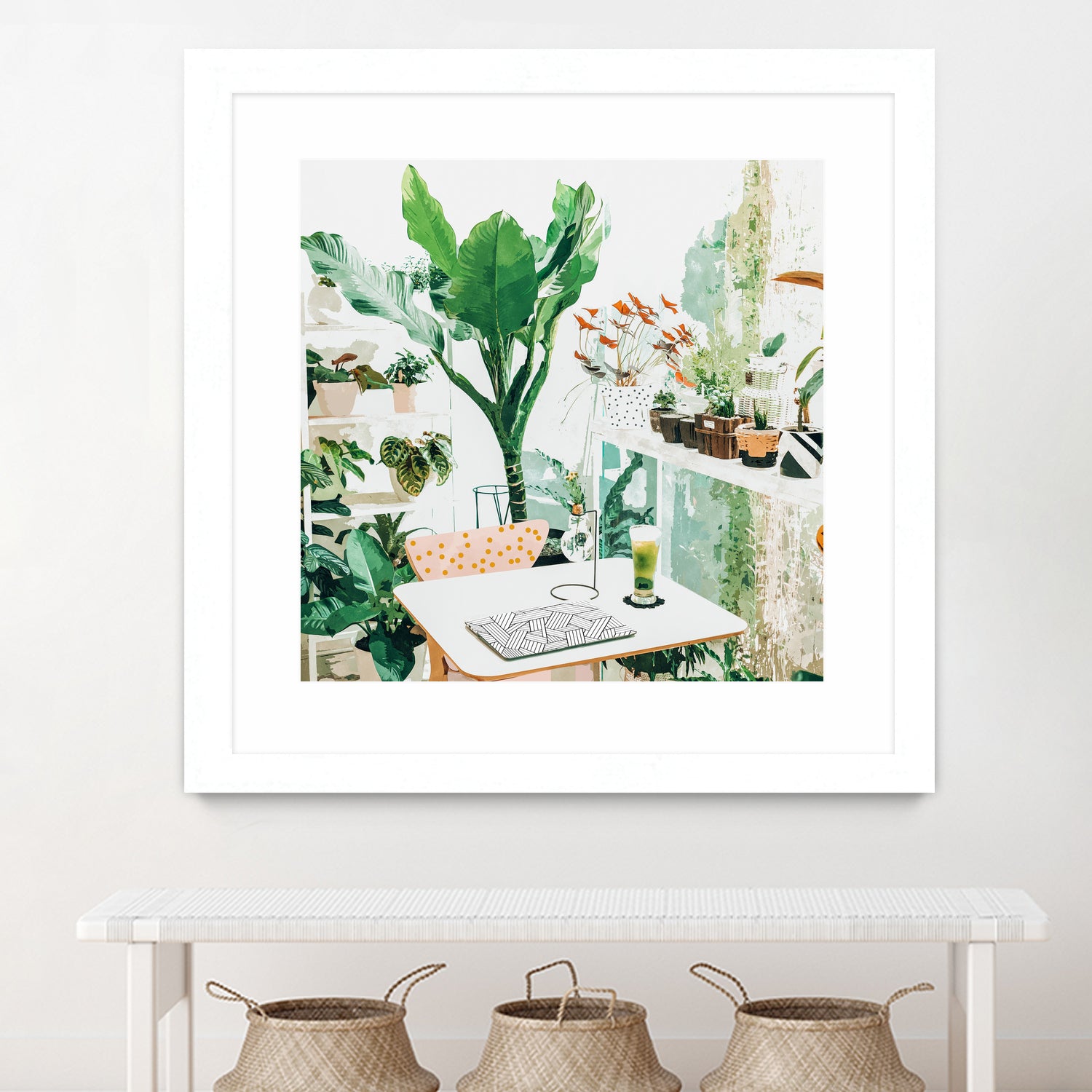 Junglow, Urban Jungle Botanical Home decor, Tropical Plants by Uma Gokhale on GIANT ART - green digital painting