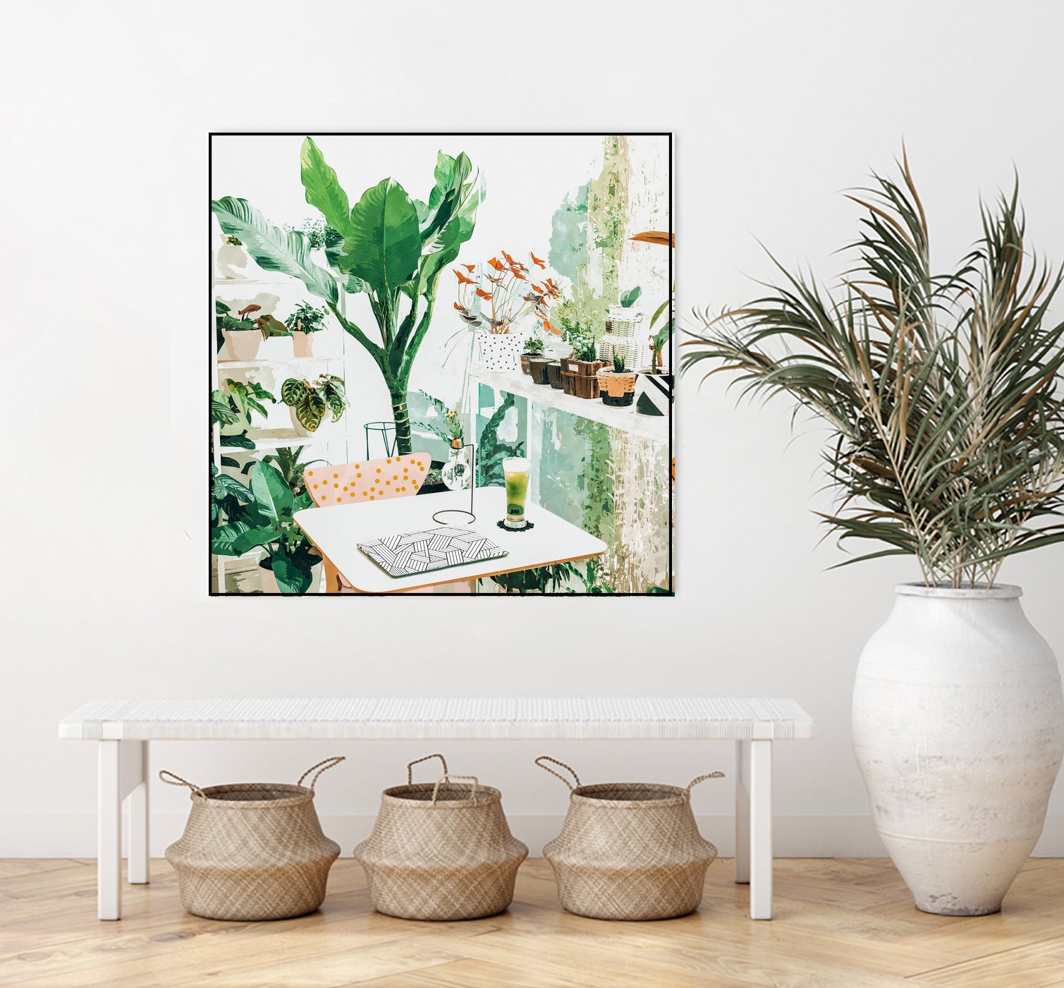 Junglow, Urban Jungle Botanical Home decor, Tropical Plants by Uma Gokhale on GIANT ART - green digital painting