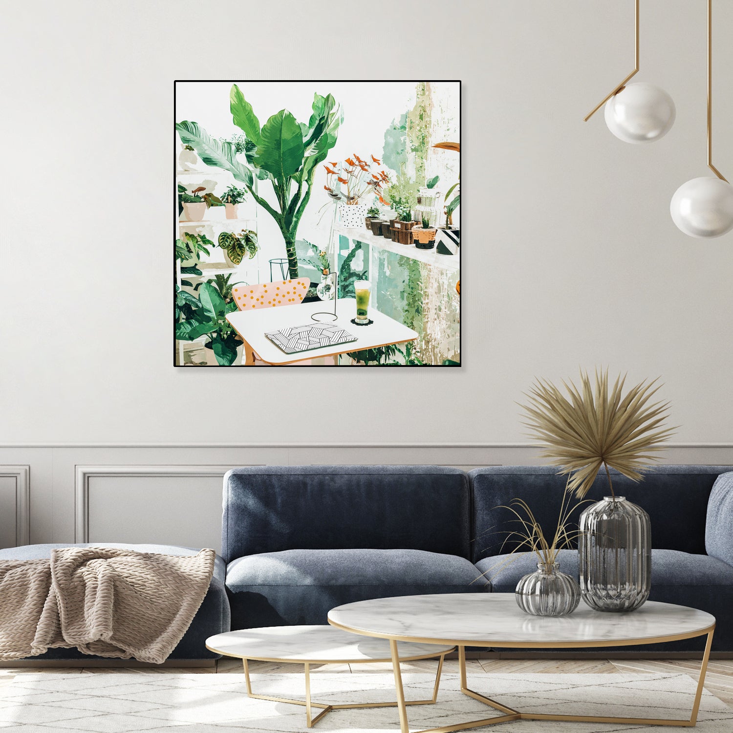 Junglow, Urban Jungle Botanical Home decor, Tropical Plants by Uma Gokhale on GIANT ART - green digital painting