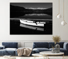 White lake boat by IOANNA PAPANIKOLAOU on GIANT ART - black photo illustration