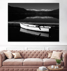 White lake boat by IOANNA PAPANIKOLAOU on GIANT ART - black photo illustration