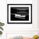 White lake boat by IOANNA PAPANIKOLAOU on GIANT ART - black photo illustration