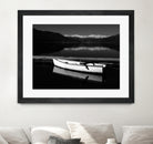 White lake boat by IOANNA PAPANIKOLAOU on GIANT ART - black photo illustration