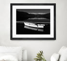 White lake boat by IOANNA PAPANIKOLAOU on GIANT ART - black photo illustration