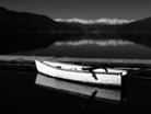 White lake boat by IOANNA PAPANIKOLAOU on GIANT ART - black photo illustration