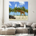 giraffe and hippo by Artem Avetisyan on GIANT ART - brown photo illustration