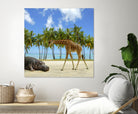 giraffe and hippo by Artem Avetisyan on GIANT ART - brown photo illustration