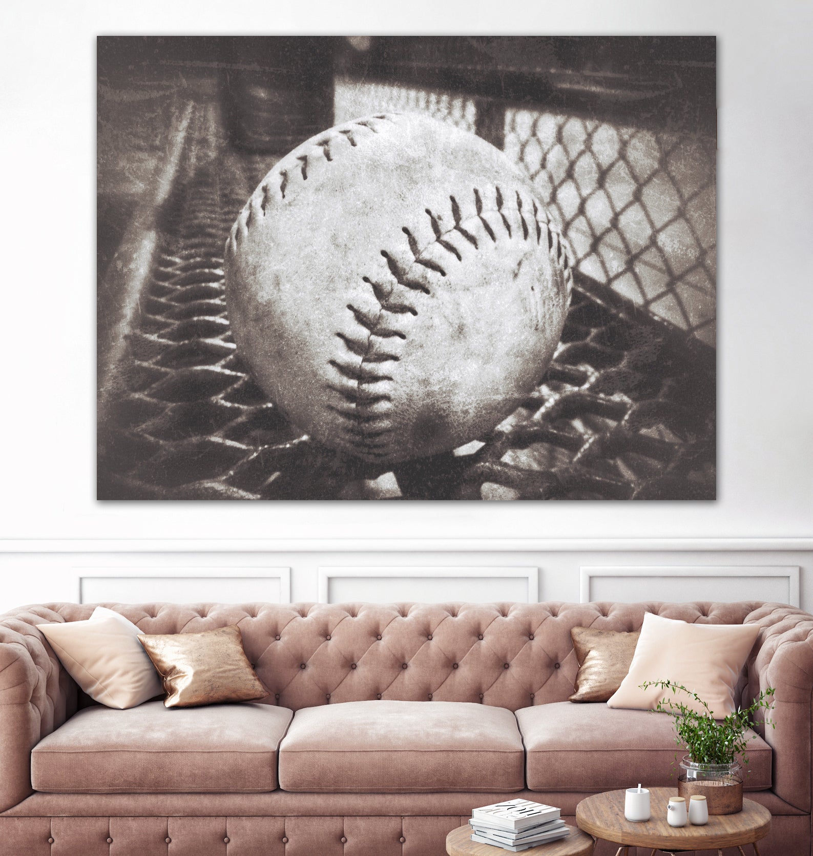 Softball on the Bench in Sepia by Leah McPhail on GIANT ART - brown photo illustration