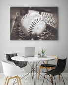 Softball on the Bench in Sepia by Leah McPhail on GIANT ART - brown photo illustration