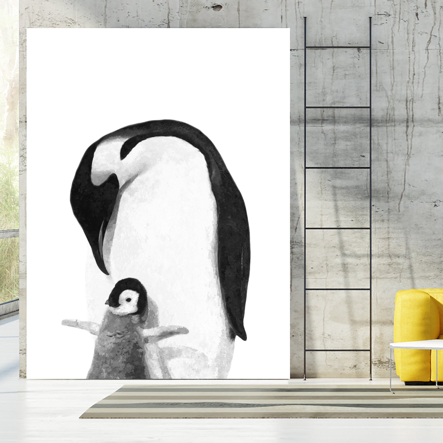 Black and White Penguins by Alessandra Minervini on GIANT ART - black digital painting