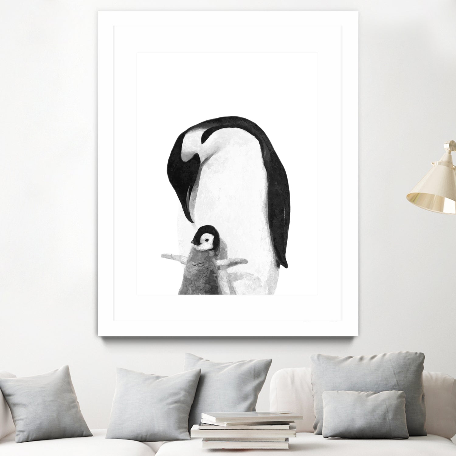 Black and White Penguins by Alessandra Minervini on GIANT ART - black digital painting