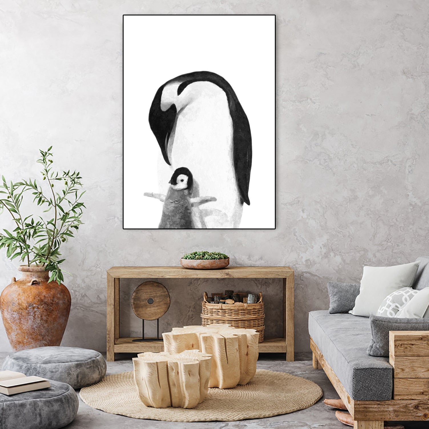 Black and White Penguins by Alessandra Minervini on GIANT ART - black digital painting