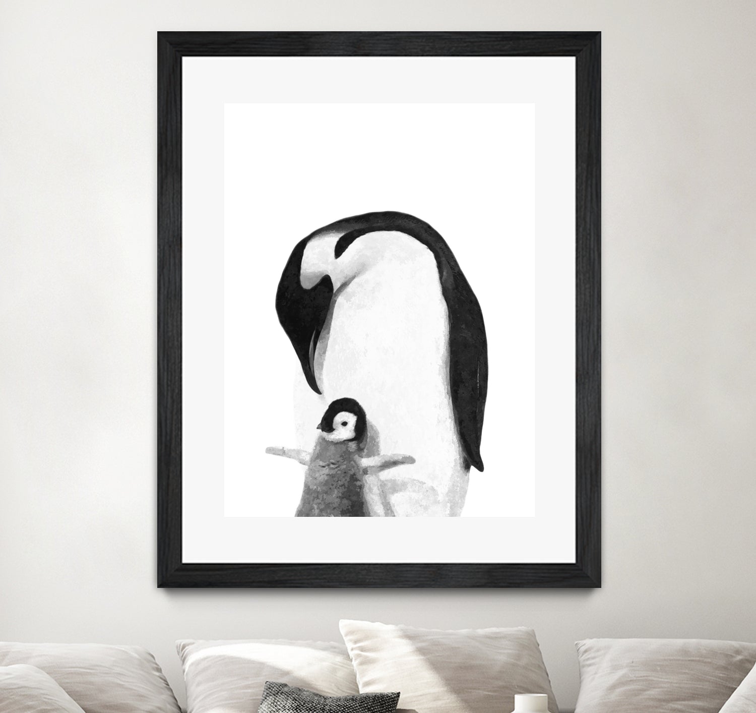 Black and White Penguins by Alessandra Minervini on GIANT ART - black digital painting