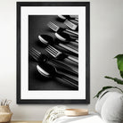 Black plastic cutlery by Studio OMG on GIANT ART - black photo illustration