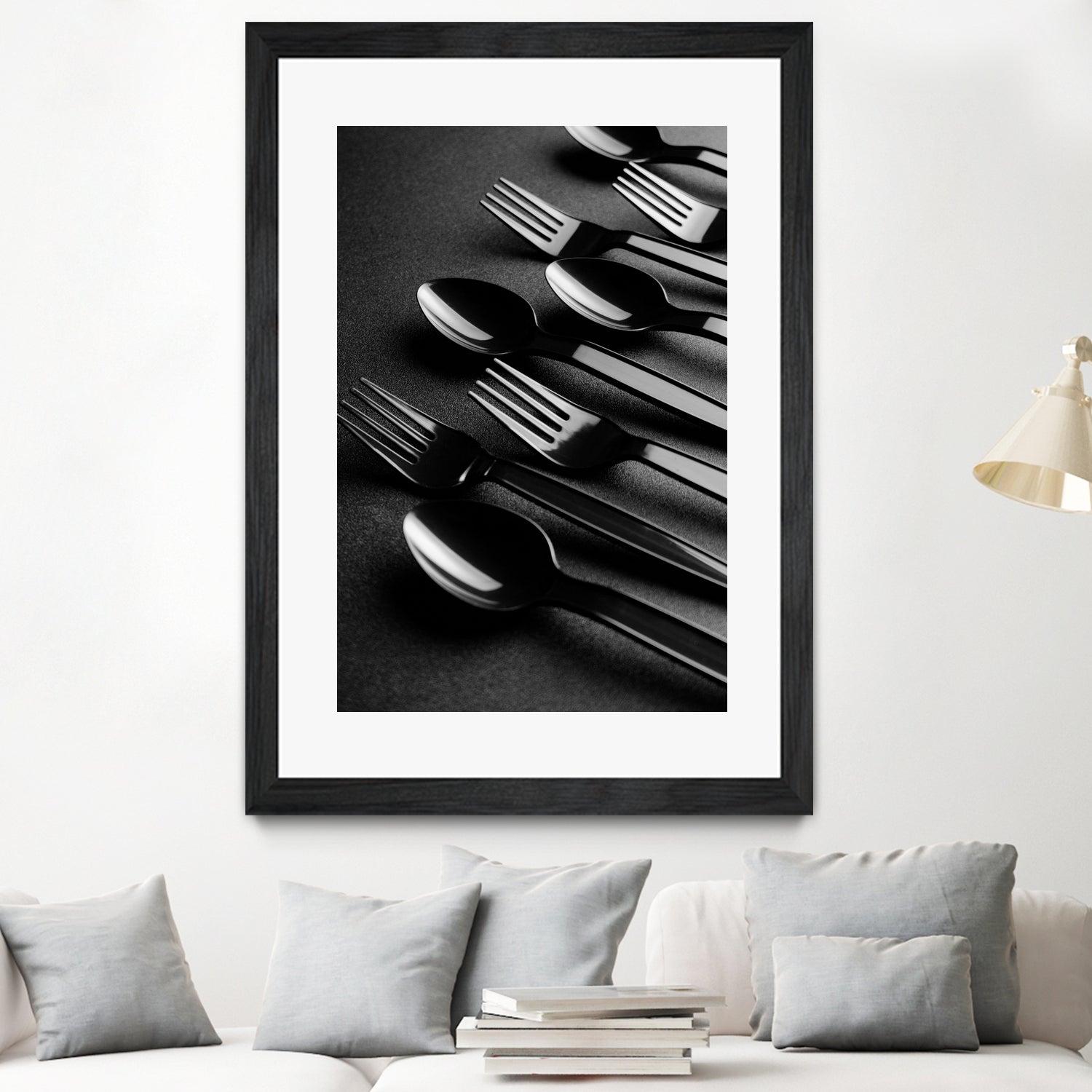 Black plastic cutlery by Studio OMG on GIANT ART - black photo illustration