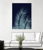 Navy Blue Palm Leaves Dream - Cali Summer Vibes #1 #tropical by Anita & Bella Jantz on GIANT ART - blue photo illustration