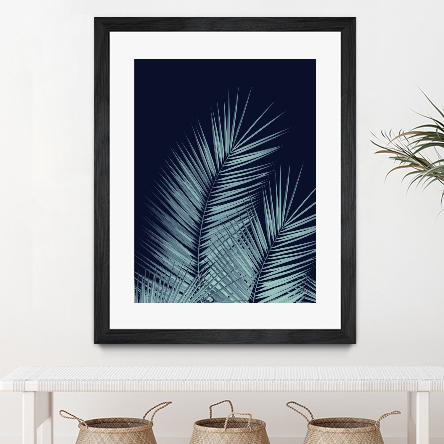 Navy Blue Palm Leaves Dream - Cali Summer Vibes #1 #tropical by Anita & Bella Jantz on GIANT ART - blue photo illustration