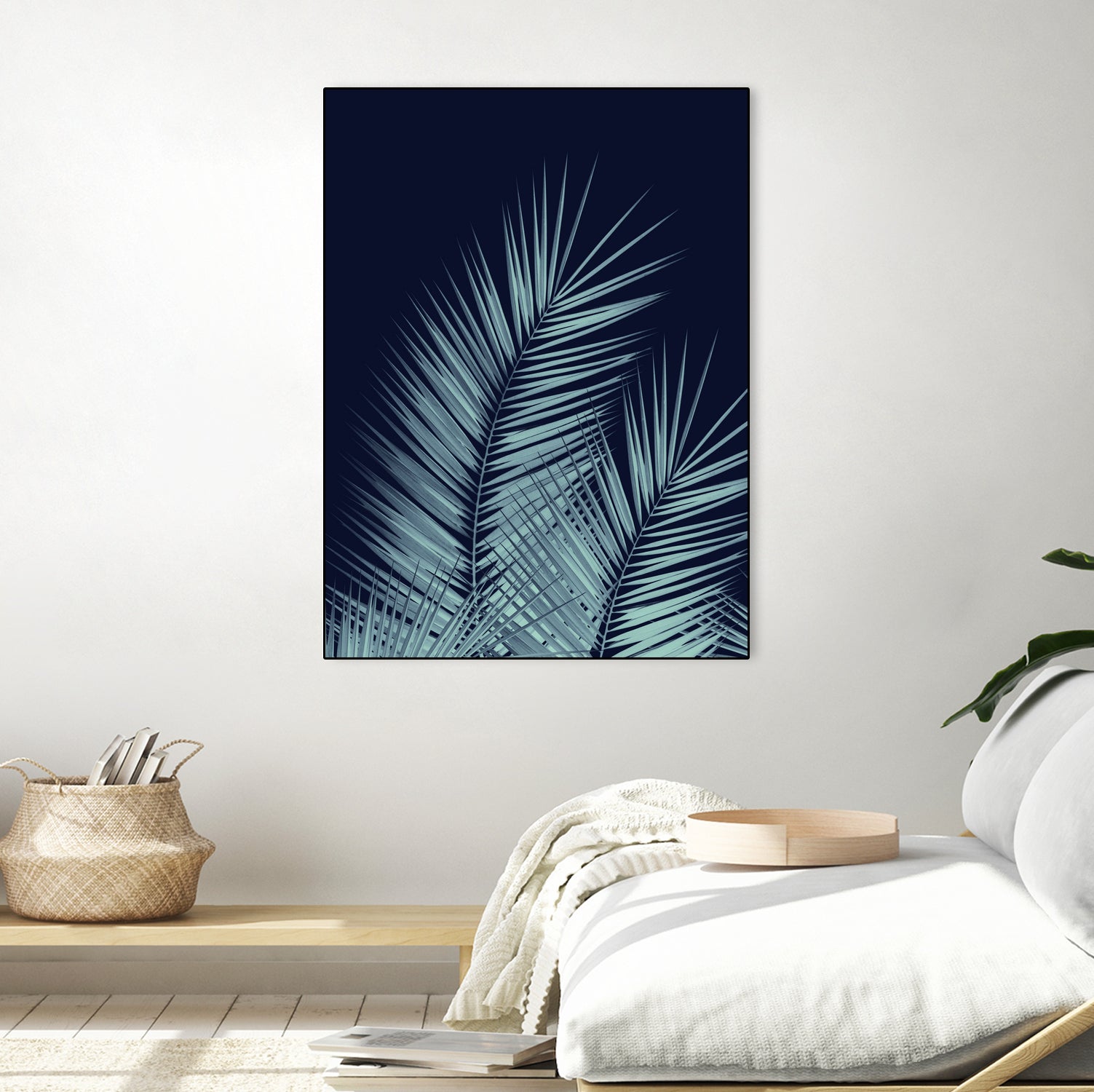 Navy Blue Palm Leaves Dream - Cali Summer Vibes #1 #tropical by Anita & Bella Jantz on GIANT ART - blue photo illustration