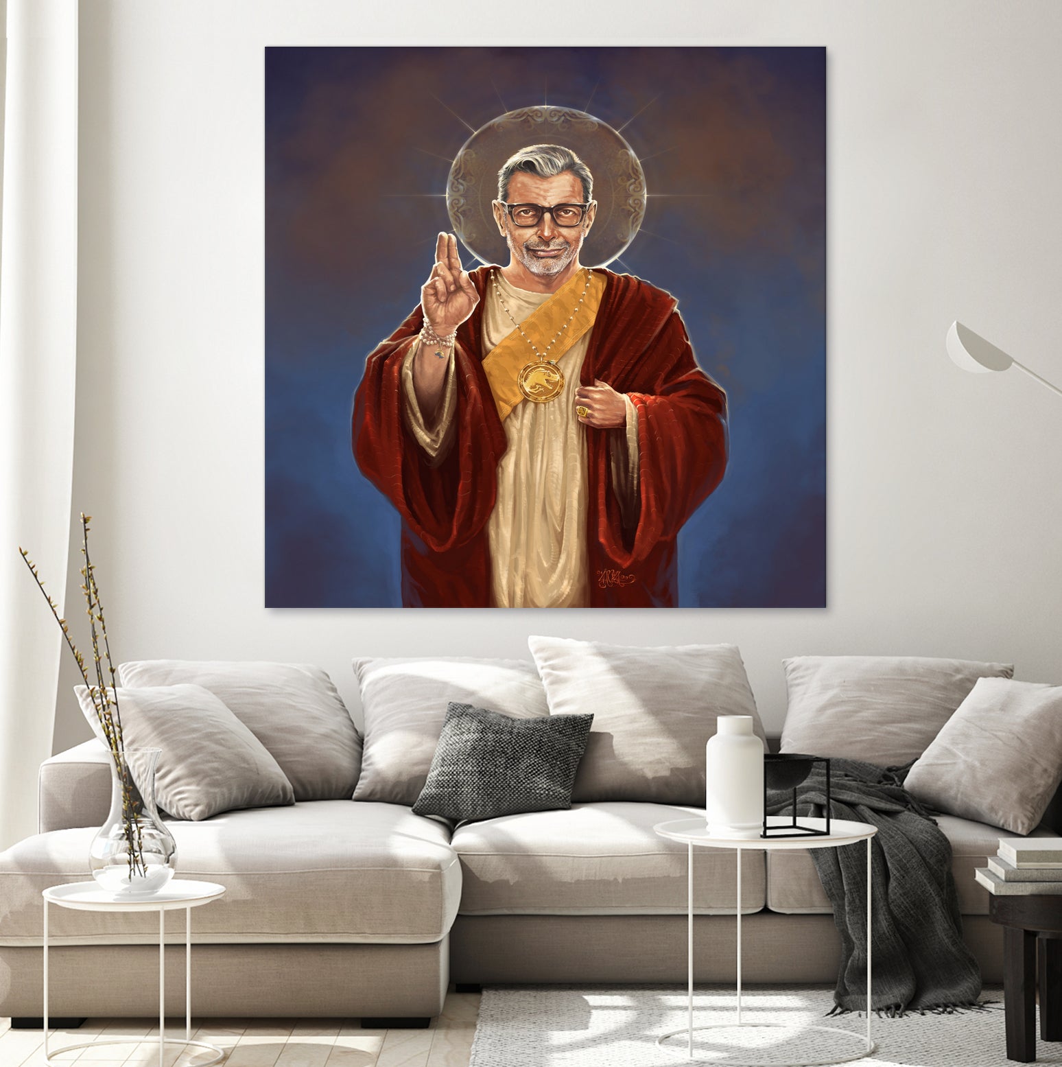 Saint Jeff of Goldblum by Vincent Carrozza on GIANT ART - blue digital painting