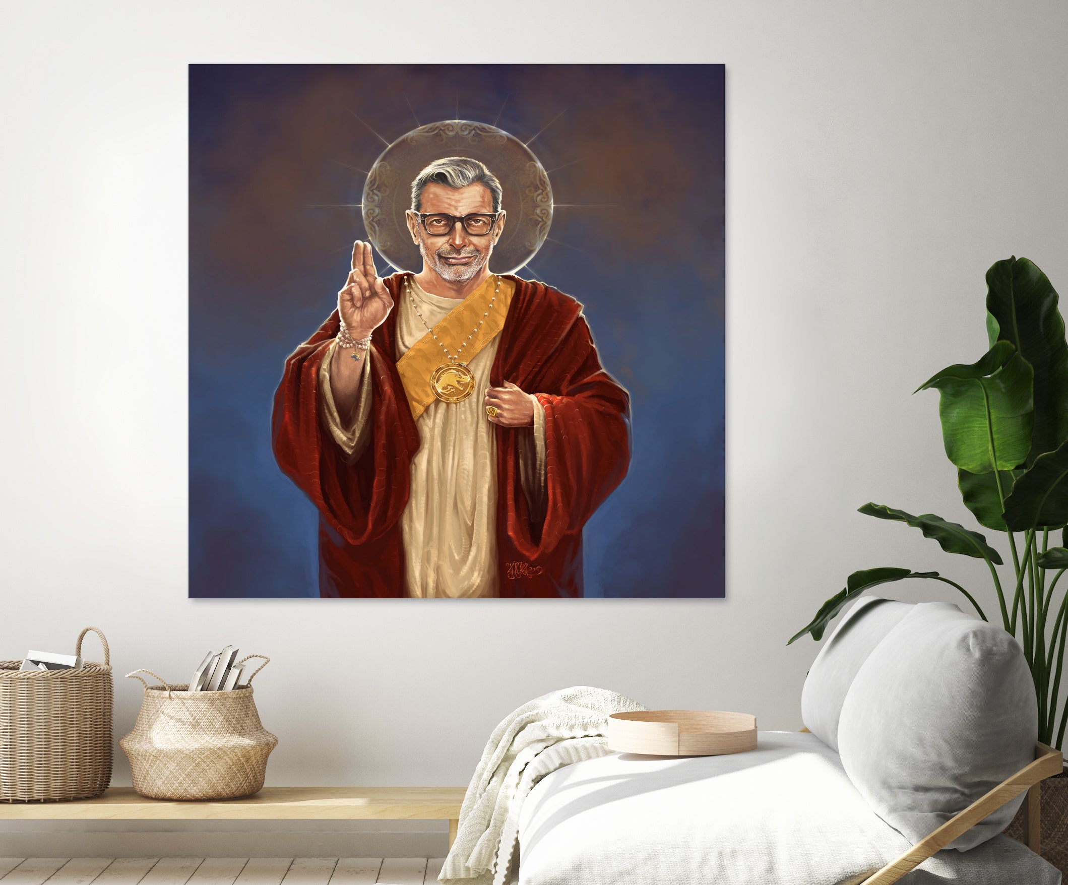 Saint Jeff of Goldblum by Vincent Carrozza on GIANT ART - blue digital painting