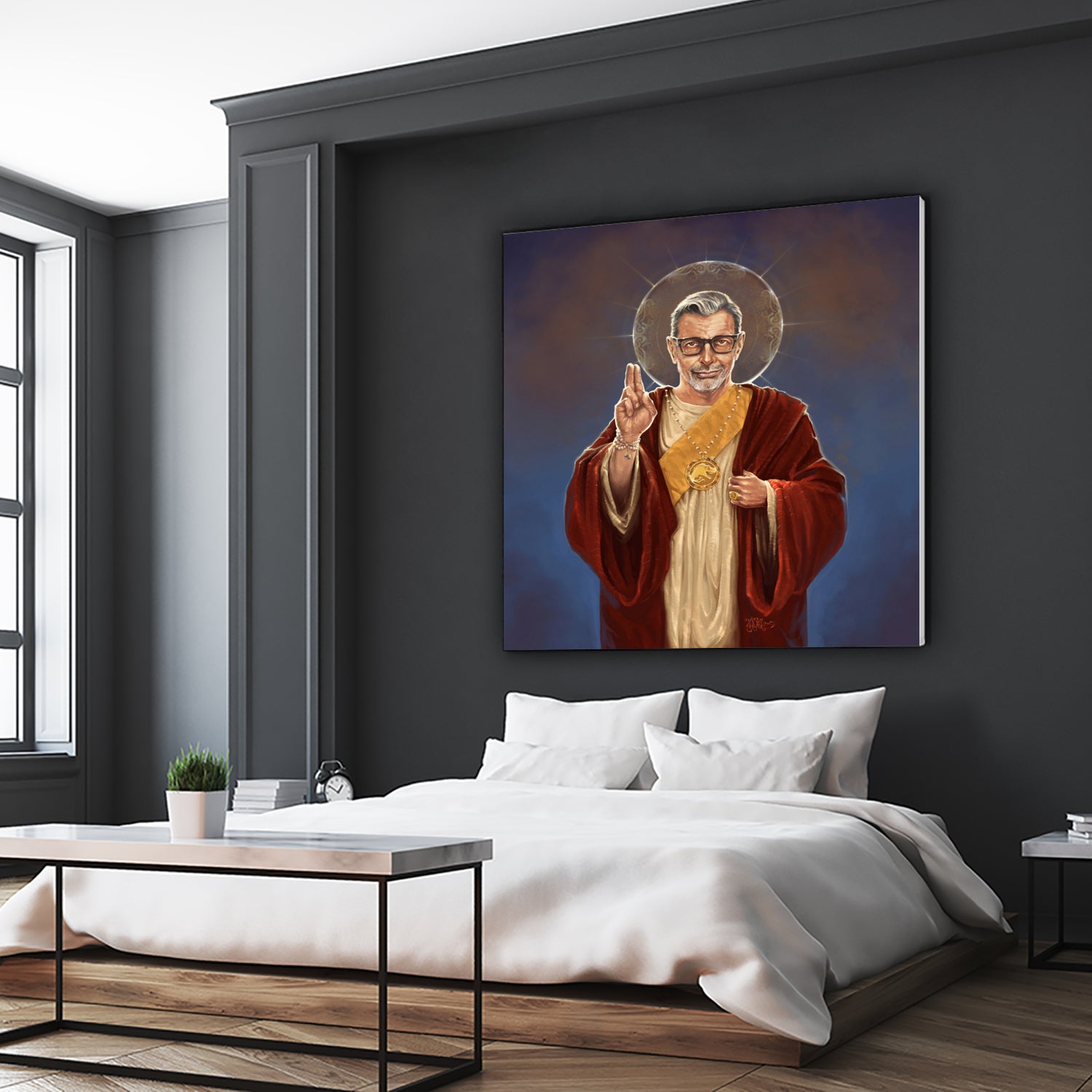 Saint Jeff of Goldblum by Vincent Carrozza on GIANT ART - blue digital painting