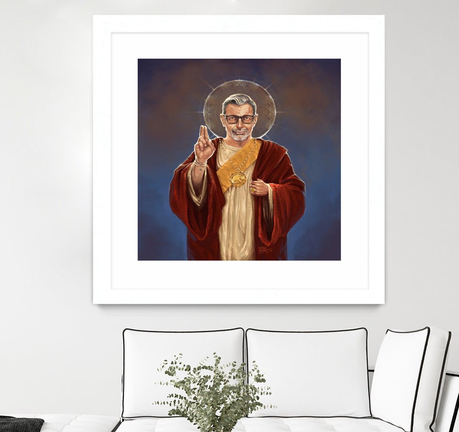 Saint Jeff of Goldblum by Vincent Carrozza on GIANT ART - blue digital painting