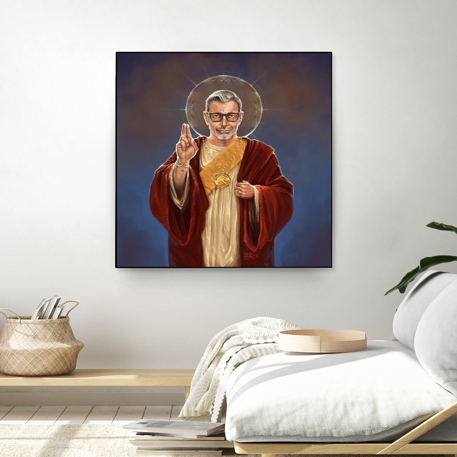 Saint Jeff of Goldblum by Vincent Carrozza on GIANT ART - blue digital painting