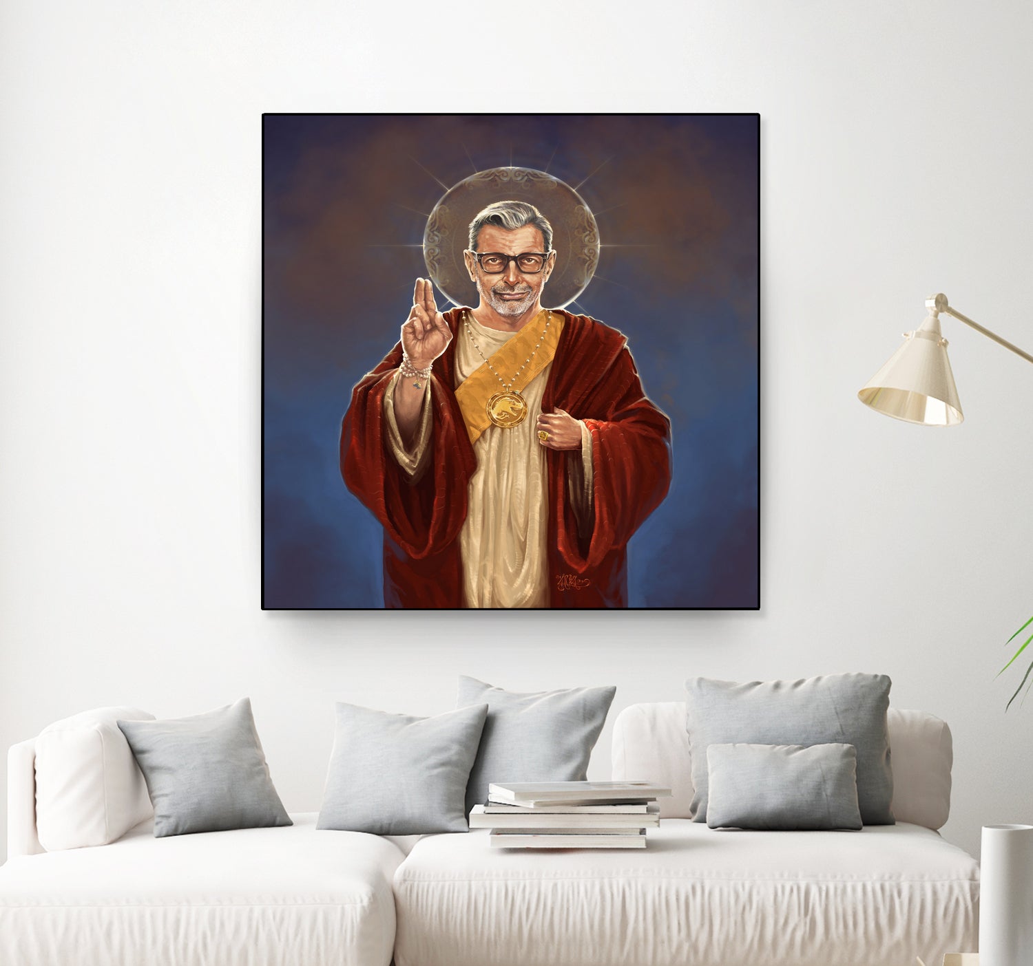 Saint Jeff of Goldblum by Vincent Carrozza on GIANT ART - blue digital painting