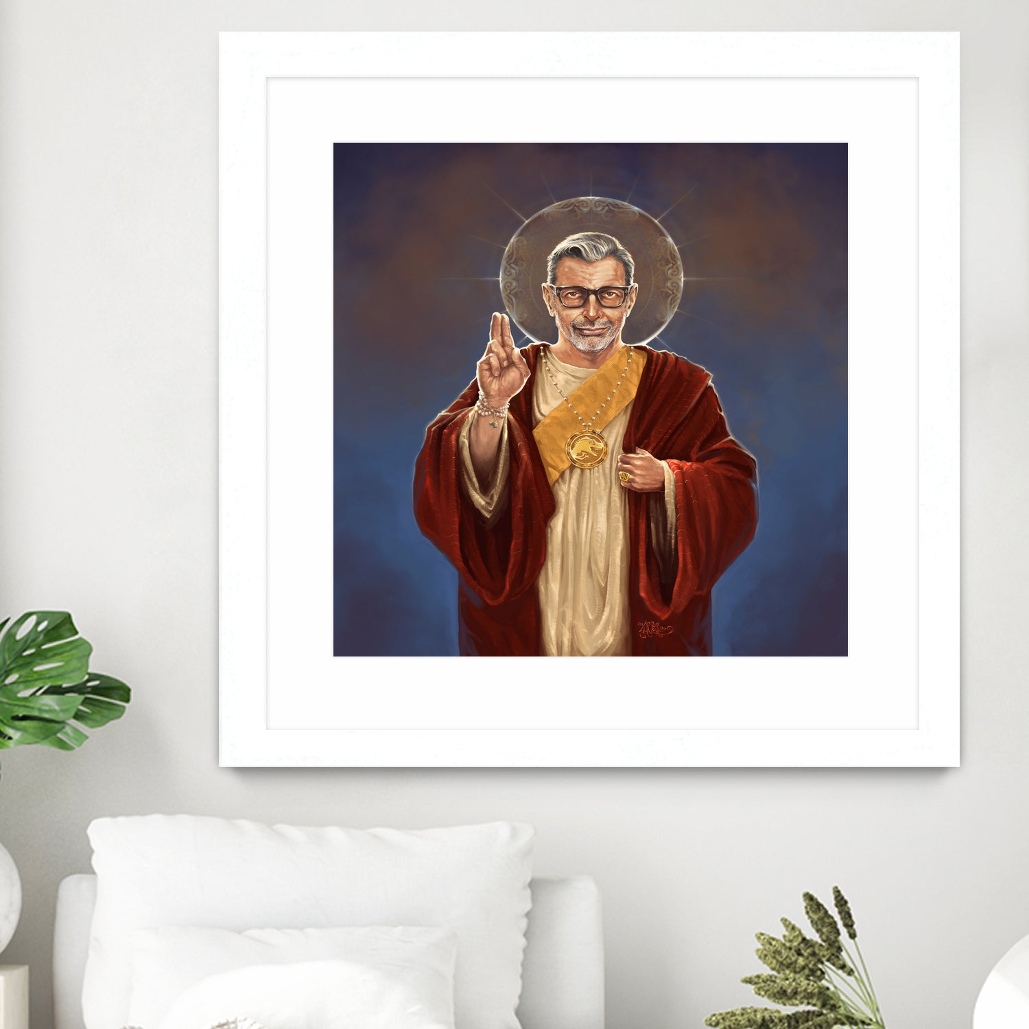 Saint Jeff of Goldblum by Vincent Carrozza on GIANT ART - blue digital painting