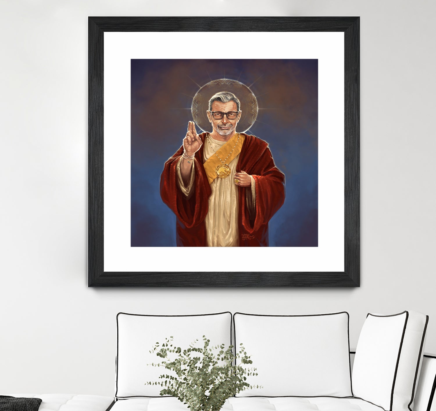 Saint Jeff of Goldblum by Vincent Carrozza on GIANT ART - blue digital painting