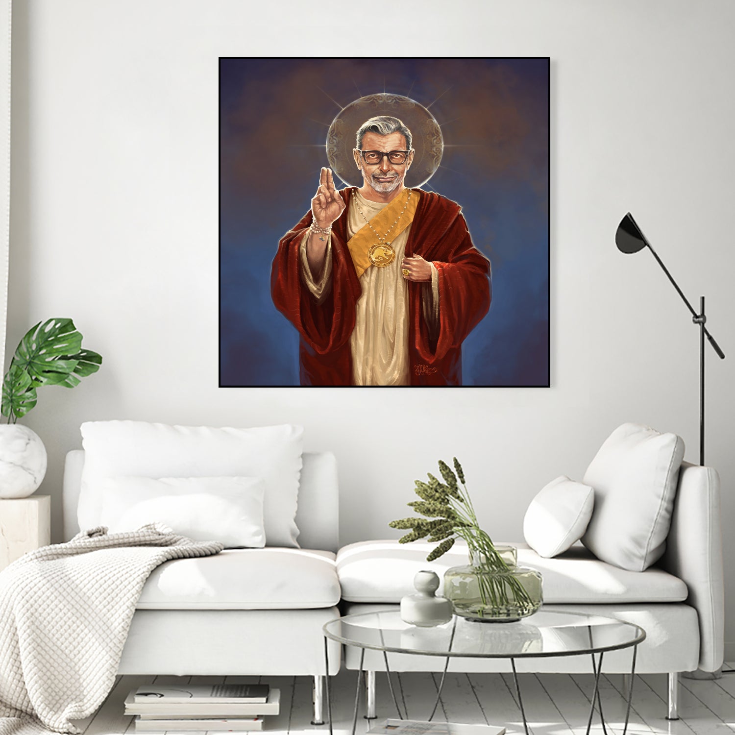 Saint Jeff of Goldblum by Vincent Carrozza on GIANT ART - blue digital painting