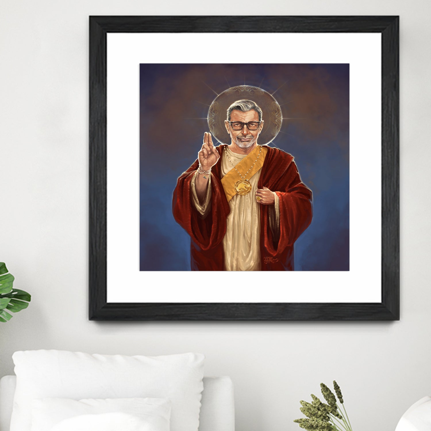 Saint Jeff of Goldblum by Vincent Carrozza on GIANT ART - blue digital painting